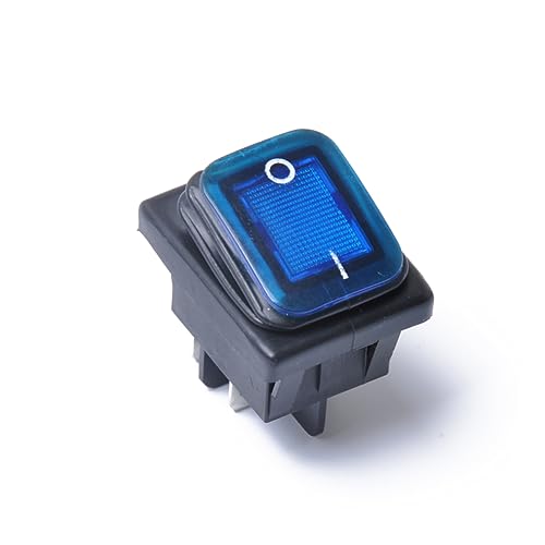 Toddmomy 12V Rocker Toggle Switch Pin Off for Car Boat Rv Blue LED Light Latching Design for Automotive Applications
