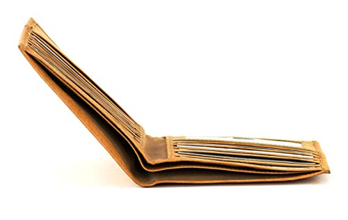 Bacci RFID blocking Wallet for Men - Genuine Leather Bifold Wallet with 2 Coin, 2 Cash Compartments, 13 Cards, 2 Inner Slots & 1 ID Window - Timeless Hipster Bifold wallet (Tan)4