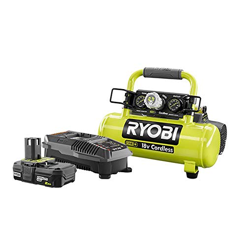 RYOBI P739-P163 18-Volt ONE+ Lithium-Ion Cordless 1 Gal. Air Compressor Kit with 2.0 Ah Battery and 18-Volt Dual Chemistry Charger