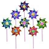 100 piezas de molinete de arcoíris de plástico, molinetes de fiesta de molino de viento, juego de molinetes para niños,...