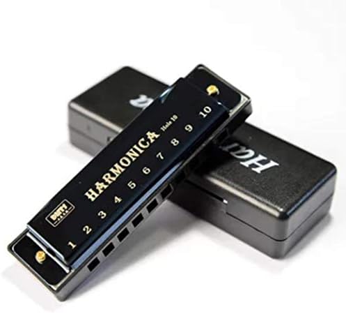 Ketostics® DMT Key C Diatonic Blues Harmonica 10 Hole 20 Tones with Case, Mouth Organ for Beginners, Students, Kids & Professionals, black