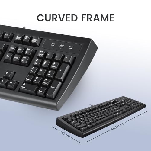 Combo de teclado y mouse PS2 con cable Perixx PERIDUO-107P negro de tamaño completo 3