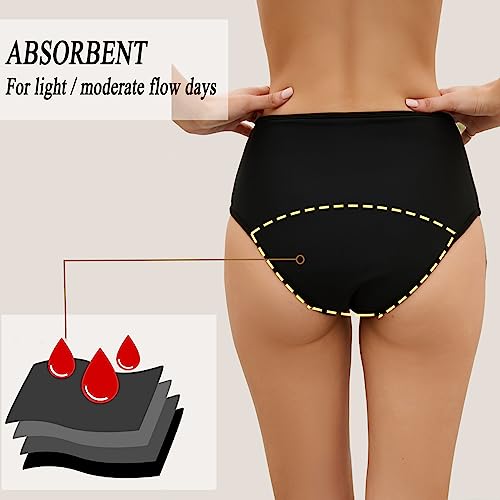 SherryDC Period Swimwear High Waisted Bikini Bottoms Waterproof Menstrual Swim Bathing Suit Briefs for Girls, Women4