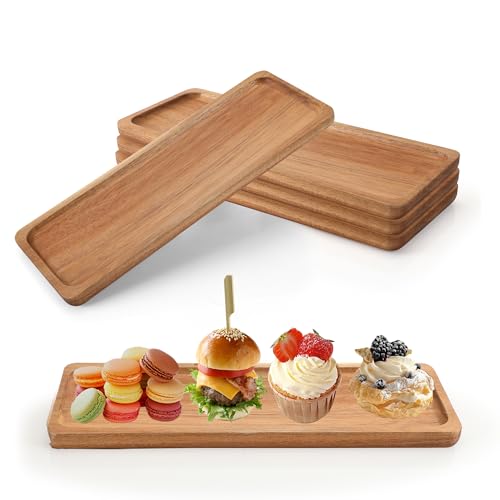 Axigundaone 4 Pcs Wooden Boards for Serving Food,11.4 x 4.2 Inch