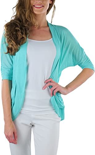Image of ToBeInStyle Womens Open Front Casual Shrug Lightweight Layering Cardigan Sleeveless or Short Sleeve