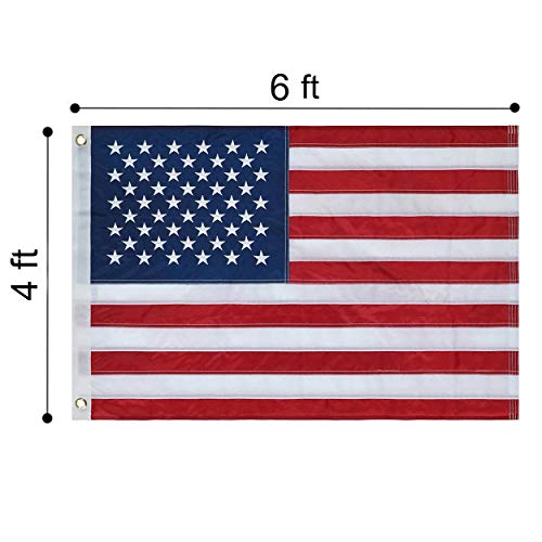 American Flag 4X6 Ft Embroidered Stars And Sewn Stripes With Brass Grommets Oxford Nylon Us Flag Durable Fabric Indoor Outdoor Use #TOP1