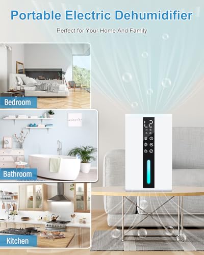 Dehumidifiers For Home, 2 Speeds + 2 Modes, Auto-Defrost Auto-Off, 48-Hour Timer, Electric Energy Efficient, 1800ML Water Tank, 7-Color Light, Dehumidifier For Bedroom, Bathroom, Closet, And Garage - 7