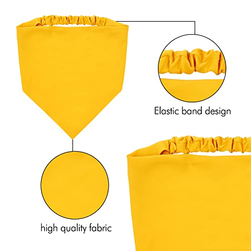 Lawie 9 Pack Solid Blank Colorful Cloth Fabric Hair Bandana Headbands Triangle Chiffon Silk Plain Head Scarf Elastic Coverings Kerchief Neckerchief Head Wrap Neck Scarves Hair Bands for Women Girls3