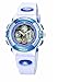 PASNEW Boys Girls Waterproof Sport Digital Watch Dual Time Display- White