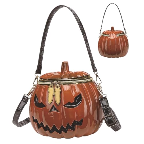 Halloween Purse, Funny Weird Pumpkin Purse, Handheld/Shoulder/Crossbody Pumpkin Bag, Zipper Halloween Crossbody Bag for Women4