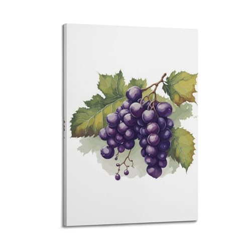 Raisins violets poster vintage pour sublimer la décoration esthétique d'une cuisine