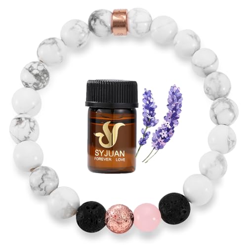 Lavender Essential Oil Aromatheraphy Diffuser Lava Rock Beaded Bracelets Relaxation Gift for Women