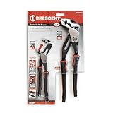 Crescent Z2 K9 Straight Jaw Dual Material Tongue & Groove Plier Set - Adjustable Plier Set with 8 Jaw Positions - Premium Hand Tool Set - 2-Piece Set - RTZ2CGSET2