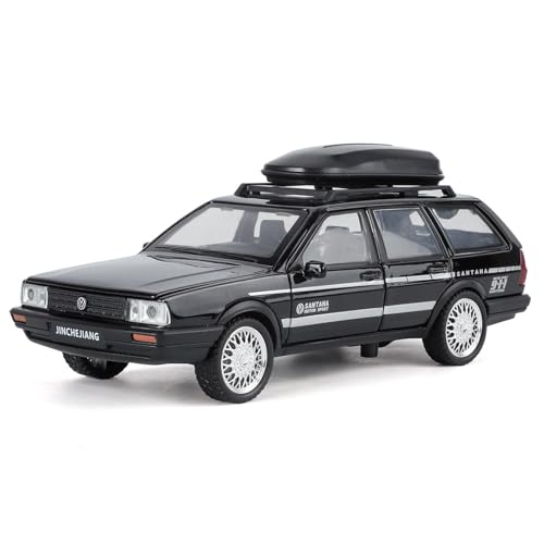 Image of Die-Cast Car Model 1:32 Scale Santana Station | Alloy Metal Car with Openable Doors, Hood & Trunk | LED Headlight & Taillight with Sound | Pull Back & Go Toy for Kids & Collectors