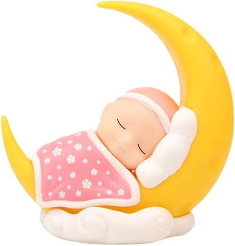 ikasus Decoración para pastel de bebé con diseño de luna de bebé, decoración de juguetes para decoración de bricolaje, muñeca de luna de bebé,