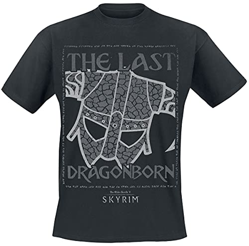 Camiseta Skyrim Dragonborn negra de algodón para tus tardes de videojuegos y eventos gaming