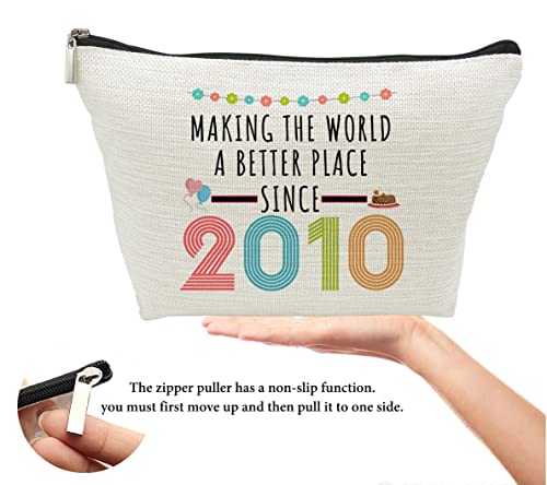13Rd Birthday Gifts For Girls, Funny 13 Year Old Gift Makeup Bag, 2010 13Rd Birthday Cosmetic Bags For Her, Teens, Sister, Daughter, Niece, Granddaughter, Making The World A Better Place Since 2010 #TOP4