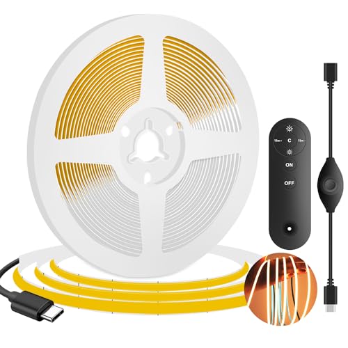 Tira LED COB Tipo C 5V Dimmable Flexible 1m 2700K miniatura 1