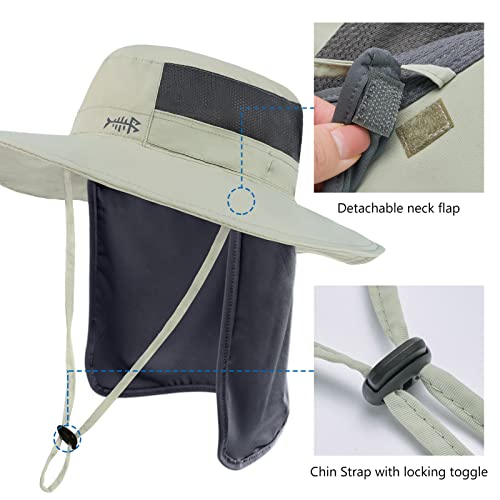 Image of BASSDASH UPF 50+ Sun Fishing Hat Water Resistant with Detachable Neck Flap