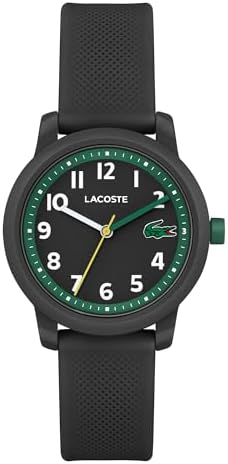 Lacoste Boy's Lacoste.12.12 Kids Black Silicone Quartz Watch, 2030042, Black, 33 mm