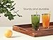 Fibogollo Set of 2 Acacia Wood Serving Tray with Handles,Decorative Trays Platter,Breakfast Tray in Bed,Food Drinks Tray for Eating,Working,Storing(Brown)