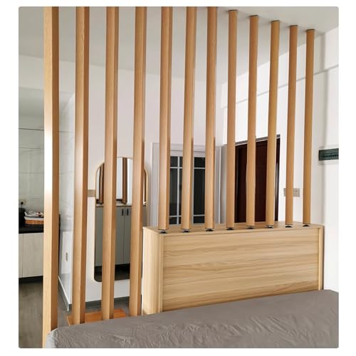 Separador de habitación ajustable para separación de espacios de suelo a techo con 8 postes de 145 cm de altura, diseño de lamela Slish para uso doméstico y de oficina