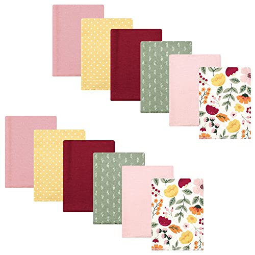 Image of Hudson Baby Unisex Baby Cotton Flannel Burp Cloths Bundle, Fall Botanical, One Size