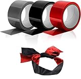 BDSMAGE 4 stk. Bondage Tape Set mit Satin Augenmaske,ohne Kleber Design Elektrostatisches Tape,Vielseitige bondage seile latex tape SM Klebeband Ribbon für Sexspielung Paare Frauen Männer