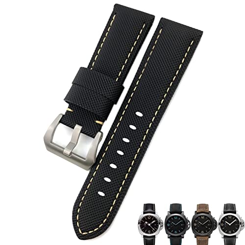 Bracelet montre fibre de carbone 24mm noir pour Panerai pam01661