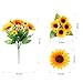 Sunflowers Artificial Flowers, 10 Bunches Fake Sunflower Artificial Flowers for Outdoors Spring Summer Decoration Look Real UV Resistant Fake Flowers for Home Porch Garden Wedding Party Office Indoor