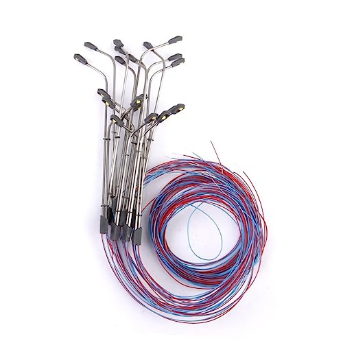 OFFSCH 10 Piezas Farolas Doble Cabeza con Luces para Maquetas de Calles Decorativas