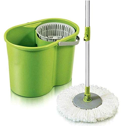 fregona giratoria, Juego de trapeador Giratorio y Cubo, Microfibra, 360°, Piso fácil Limpiar for el hogar, la Cocina