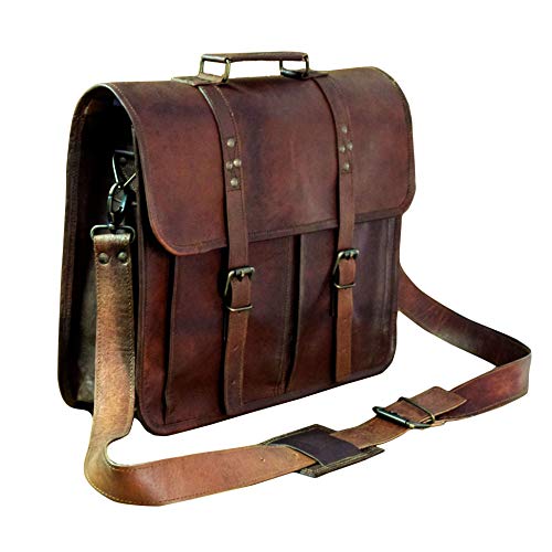 13 Inch Leather Vintage Cross-Body Messenger Satchel Bag For Men Women #TOP1