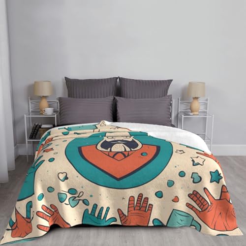 Couverture canapé peluche douce microfibre lit double imprimée