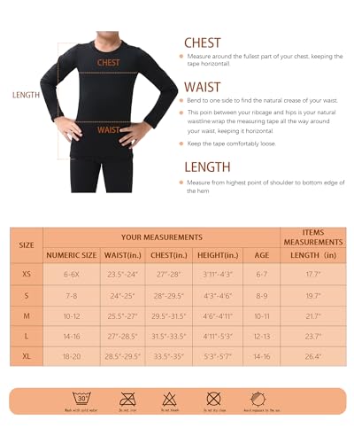 Rolimaka 3 Pack Youth Boys' Girls' Thermal Compression Shirt Long Sleeve Fleece Lined Base Layer Athletic Football T-Shirt 3Black M thumb #6