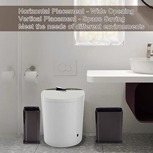Ceroelda Small Metal Trash Can For Bathroom-1.3 Gallon Stainless Steel Garbage Can Wastebasket-Mini Slim Rectangular Garbage Container Bin For Toilet Bedroom Office-Double Layer Bucket- Black #TOP1