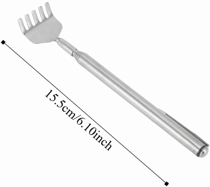 10Pcs Stainless Steel Mini Retractable Scratcher with Pen Clip Portable Lightweight Extendable Handheld Body Massager Itch Relief Tools