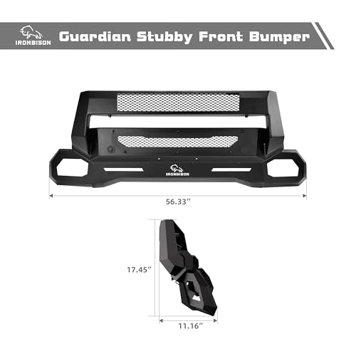 Image of IRONBISON Front Bumper Compatible with 2019-2024 RAM 1500 (Exclude 2019-2024 Ram 1500 Classic /Rebel /Diesel / 21-24 TRX Model) Can Add LED Light Bar Fine Texture Black Truck Bumper Guard Bull Bar