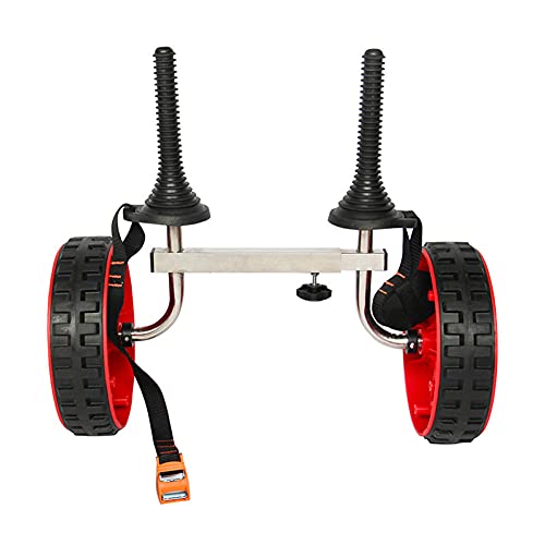 LANGWEI Universal Kayak Cart Trolley Trailer, Portable Lightweight Beach Cart with Strong Aluminum Frame, Adjustable Width, Airless Rubber Large Tires