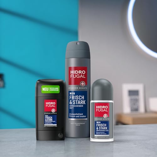 Hidrofugal Men Fresh & Stark Spray (150 ml), fuerte protección antitranspirante con aroma refrescante, desodorante para hombres sin alcohol etílico - imagen 4