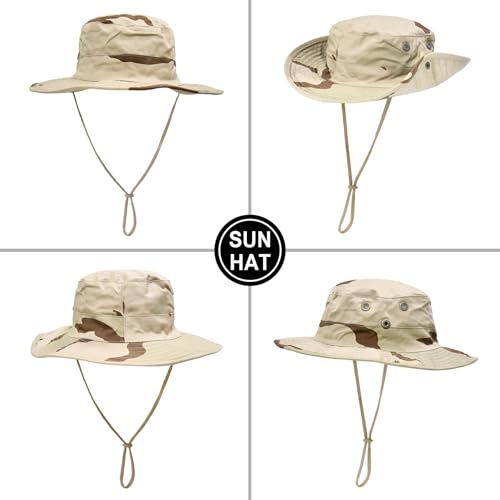 Image of Sun Hats for Men Women Boonie Hat Foldable Fishing Hat UPF 50+ Bucket Hat for Fishing Hiking Garden Safari Beach