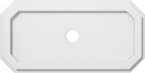 Miniatura 203 de Ekena Millwork CMP36X18ED-03000 Medallones de techo de uretano contemporáneo de PVC de grado arquitectónico Emerald 36"W x 18"H x 3"ID x 12 1/2"C x