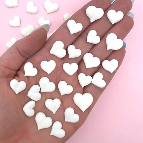 36 Mini White Icing Hearts