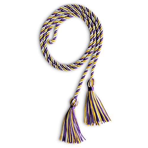 Image of Endea Graduation Single Honor Cord Three-Color (Purple /Gold /White)