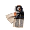 Villand Australian Merino Wool Tartan Knitted Scarf for Men, Plaid Winter Warm Thick Soft Neckwear with Gift Box