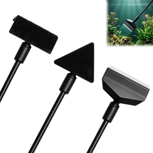 HAVIRI Nettoyage Aquarium, Kit Nettoyage Aquarium 3 en 1 avec Poignée Amovible + Grattoir à Algues + Éponge de Nettoyages Kit D'outils de Nettoyage pour...