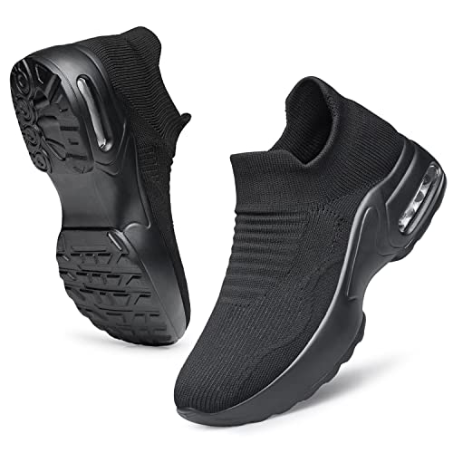 Womens Walking Shoes - Sock Sneakers Daily Casual Shoes Slip on Comfortable Nursing Work Shoes