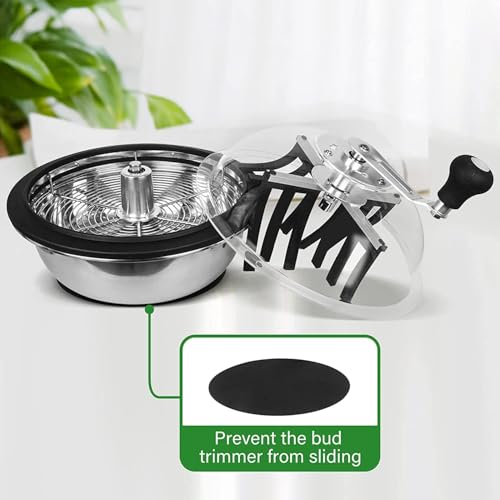 iPower Bud Leaf Bowl Machine 33.0 cm Twisted Spin Cut for Hydroponics with Sharp Stainless Steel Bla