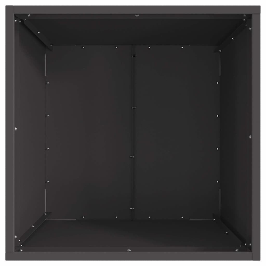 Brasero negro 50 x 50 x 38 cm de acero para jardín, terraza, exterior con protección contra la corrosión, resistente al calor, para reuniones al aire libre, portátil, resistente al calor a