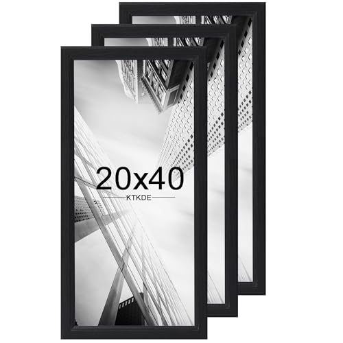KTKDE 20x40 Picture Frame Set of 3, Poster Frame Wooden...